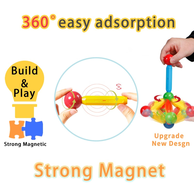 MagneticKids - Conjunto De Brinquedos e Hastes Magnéticas